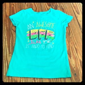 Blue tee shirt with quotes